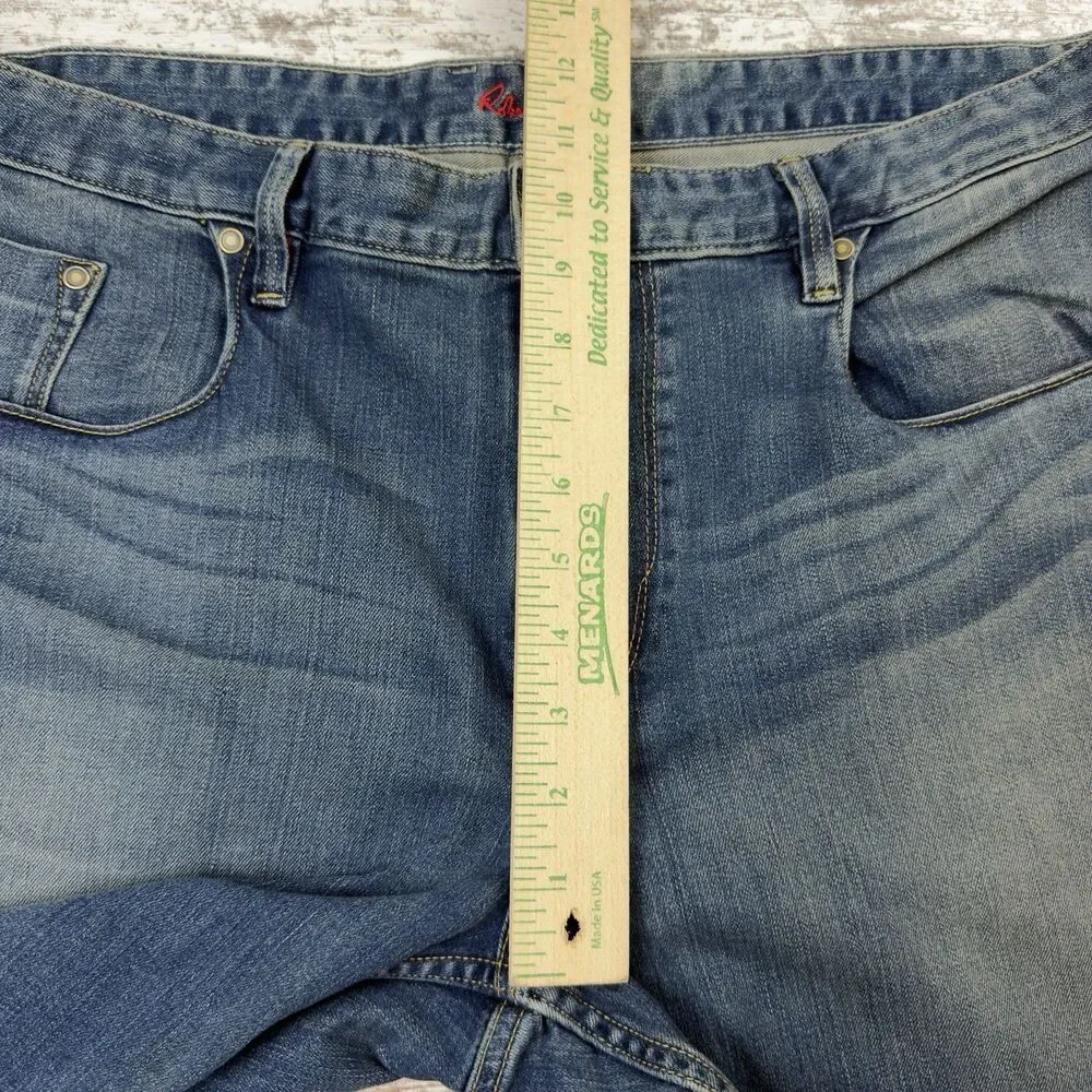 Robert Graham Classic Yates Jeans Mens 37x27 Blue Faded Straight Leg Denim